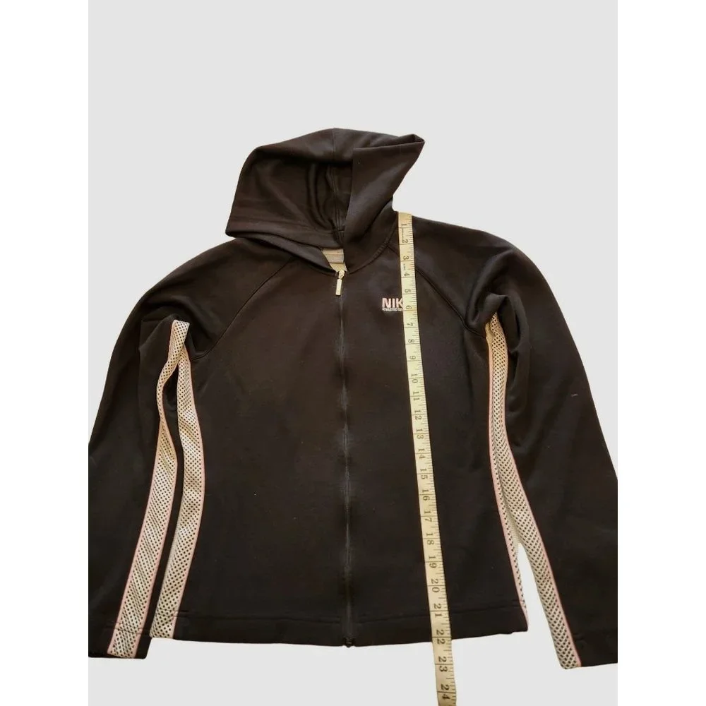 Nike Black Hoodie Zip Up Jacket Pink Stripe - Picture 5 of 11